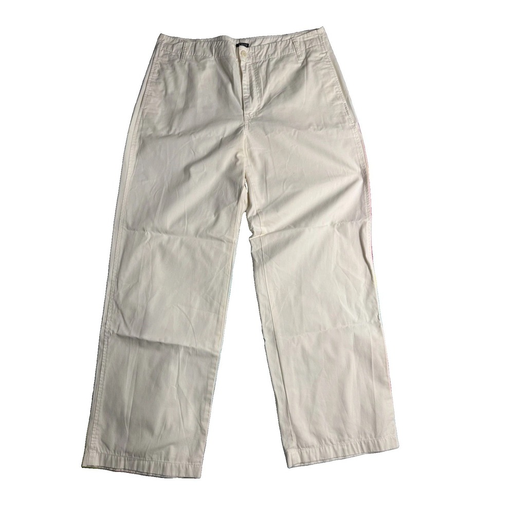 J.CREW WOMEN'S CHINOS IVORY PREPPY 33x29 EUC (wrong size tag)